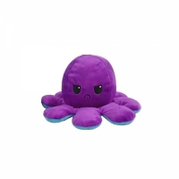 Caracatita reversibila din plus cu doua emotii, cu LED, mov/albastru, 20 x 8 cm, Vivo OCTOPUS-PURPLE/BLUE
